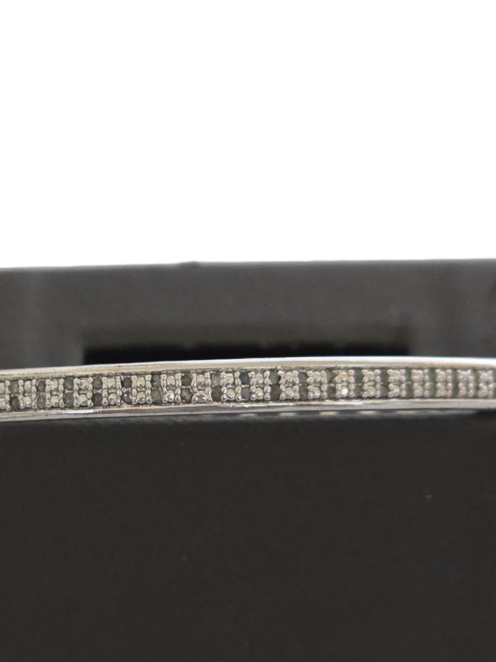 BEAUTIFUL Diamond Accent Bangle Bracelet SILVER SIGNED CHINA